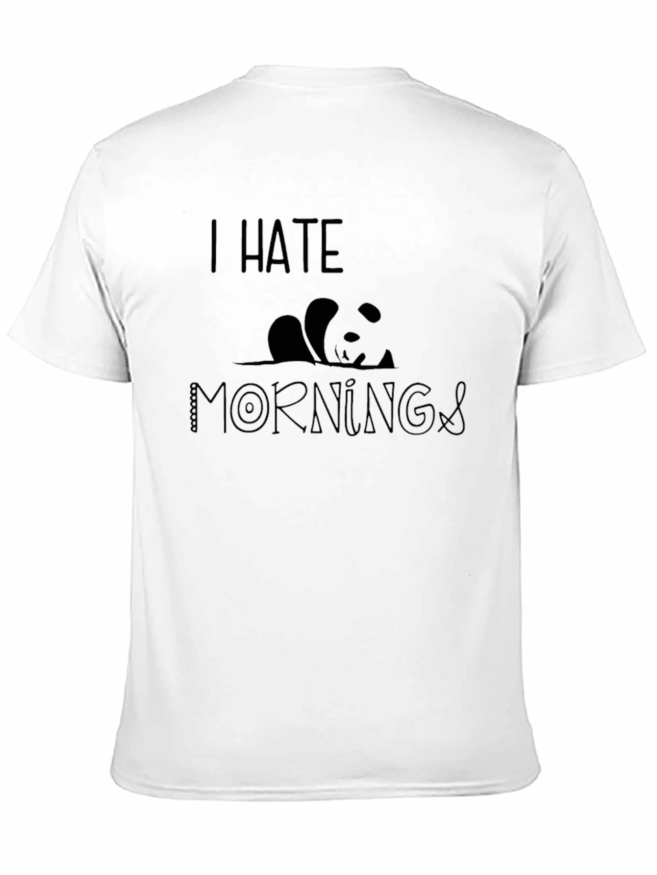 I Hate Mornings Panda Graphic T-Shirt