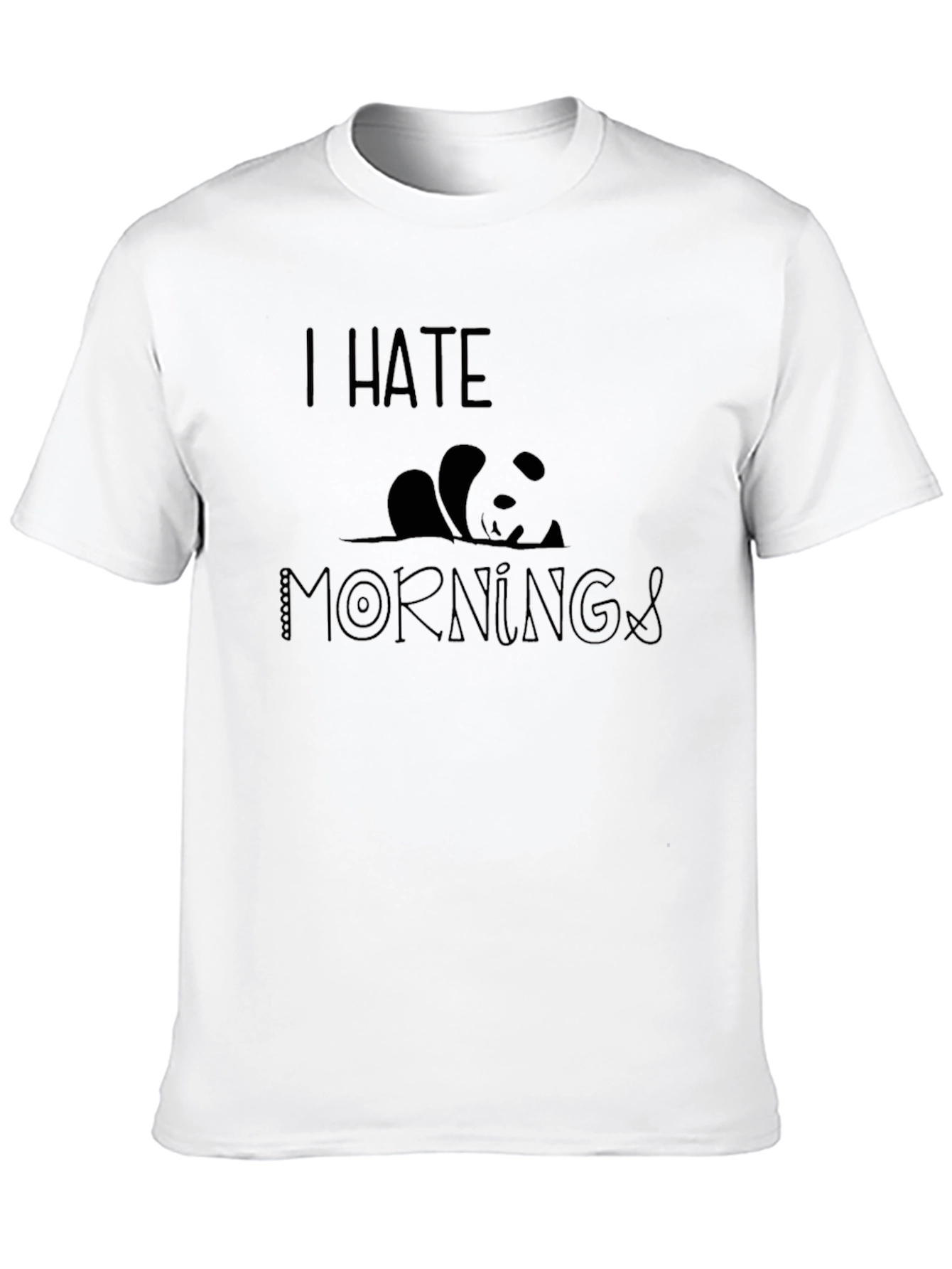 I Hate Mornings Panda Graphic T-Shirt