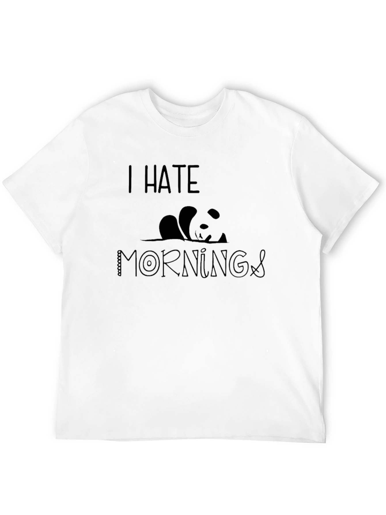 I Hate Mornings Panda Graphic T-Shirt