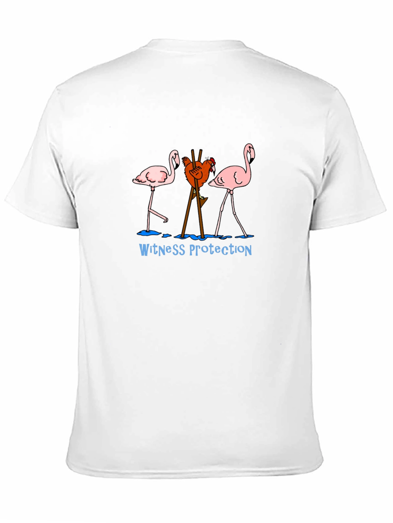 Witness Protection Chicken Flamingo Graphic Tee