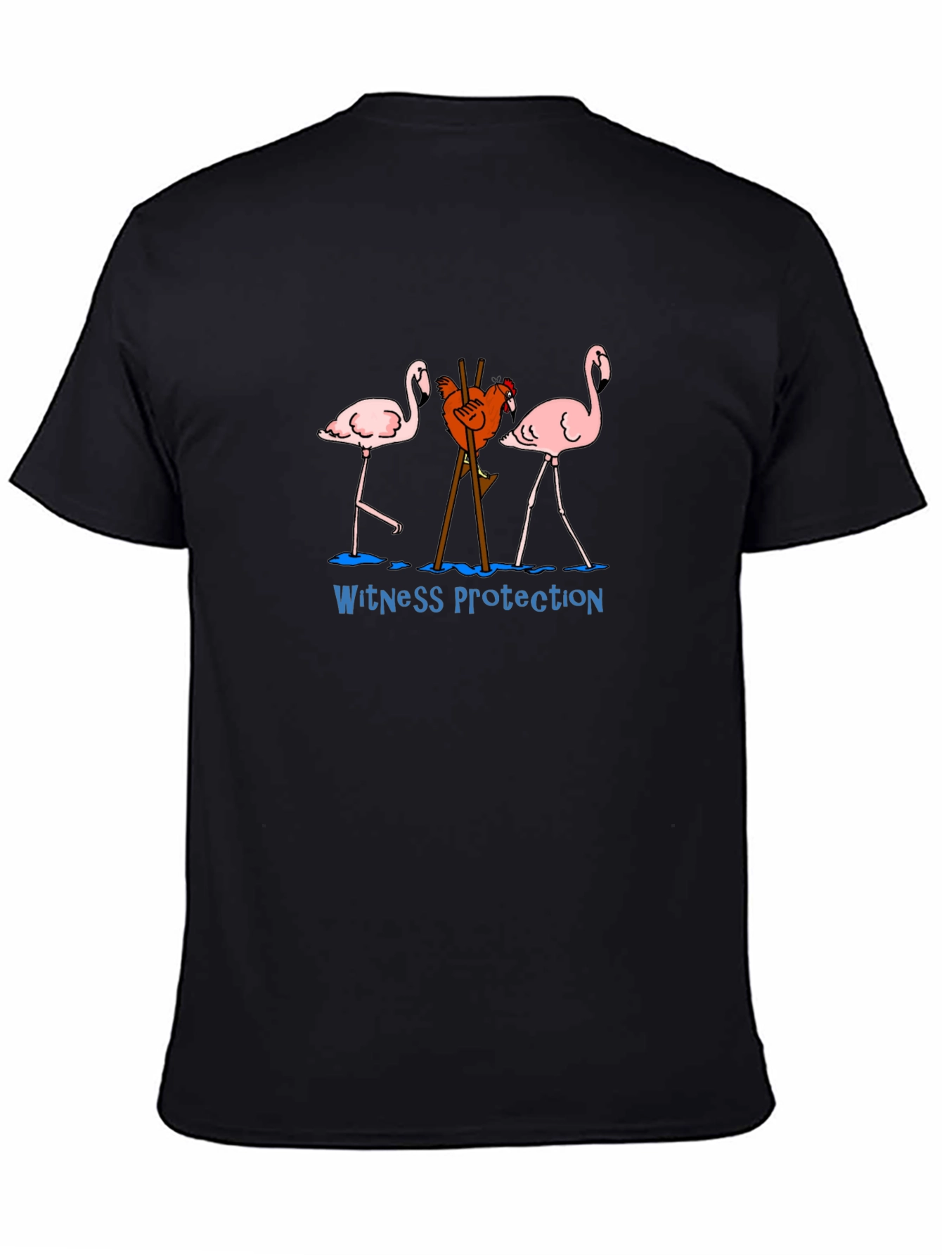 Witness Protection Chicken Flamingo Graphic Tee