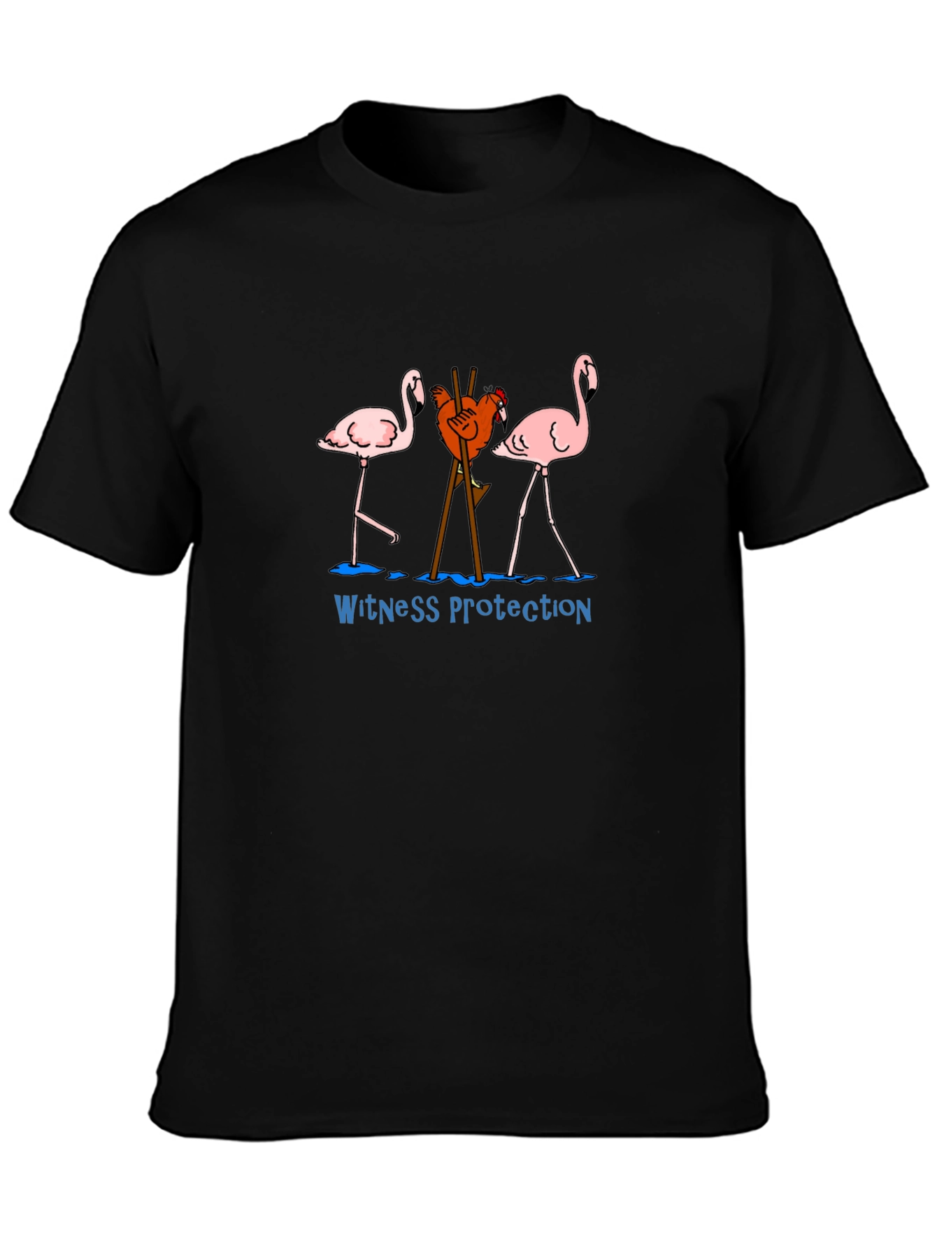 Witness Protection Chicken Flamingo Graphic Tee