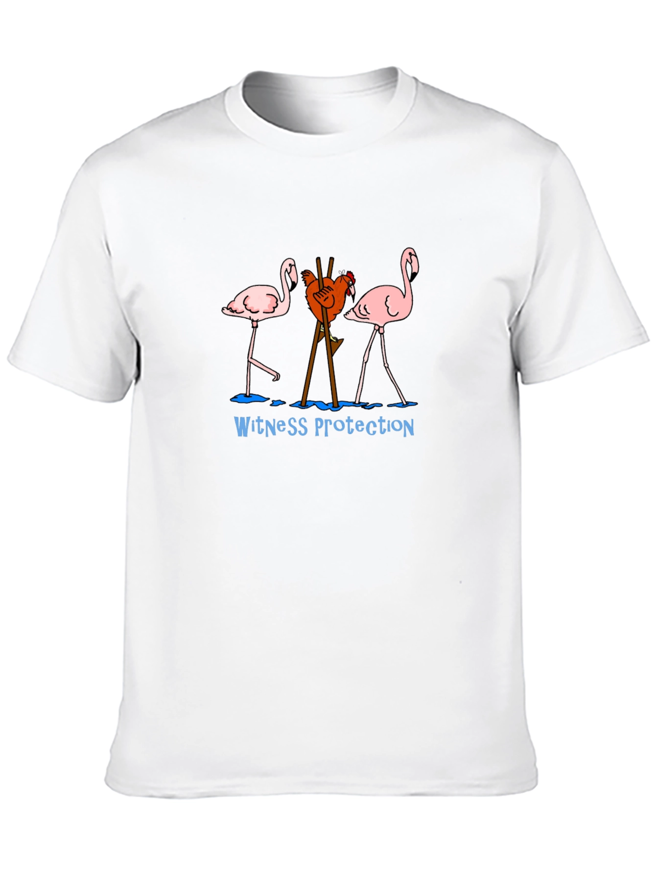Witness Protection Chicken Flamingo Graphic Tee