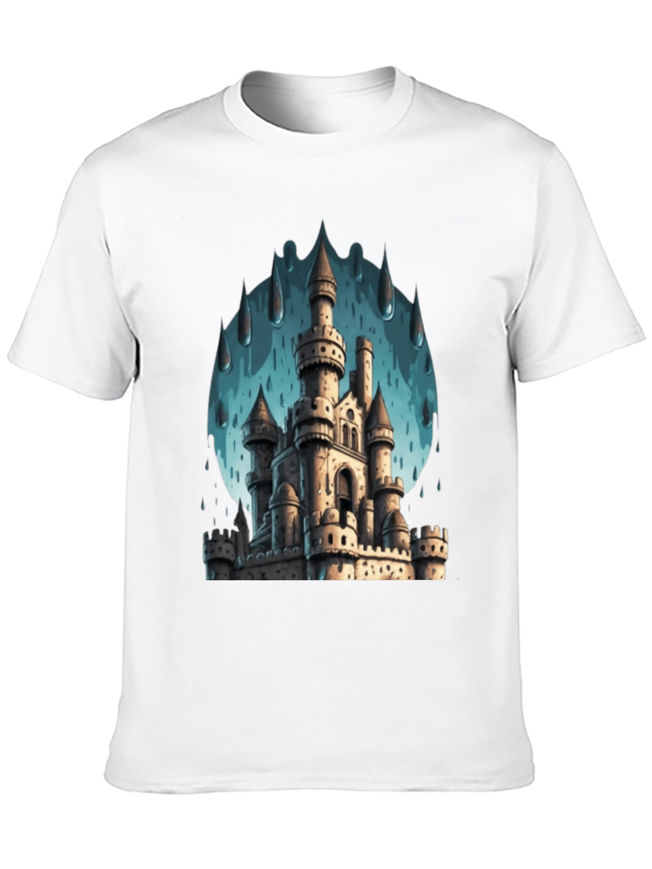 Castle in the Rain Black T-Shirt