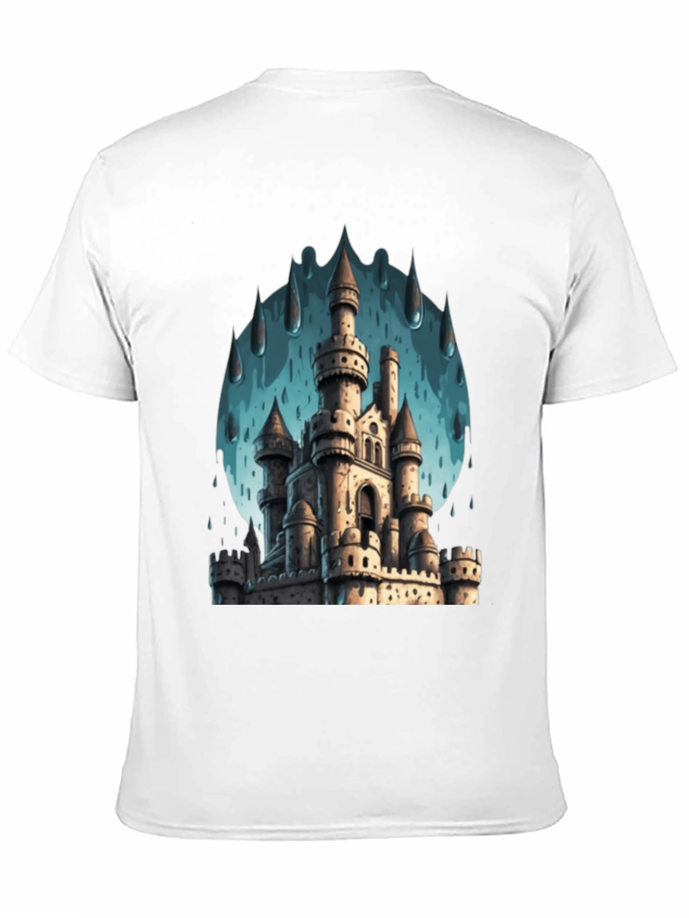 Castle in the Rain Black T-Shirt