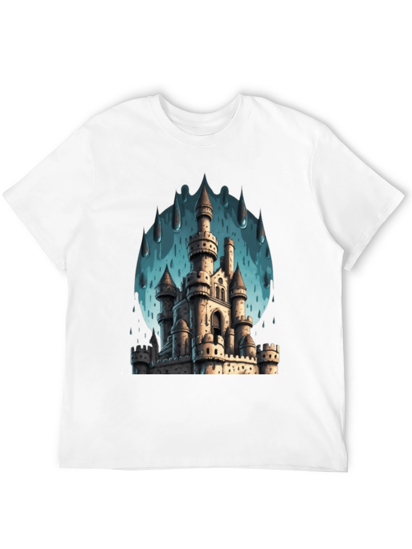 Castle in the Rain Black T-Shirt