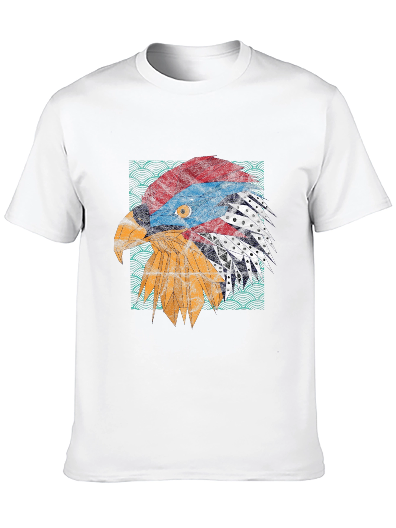 Geometric Eagle Graphic Tee - Modern Print