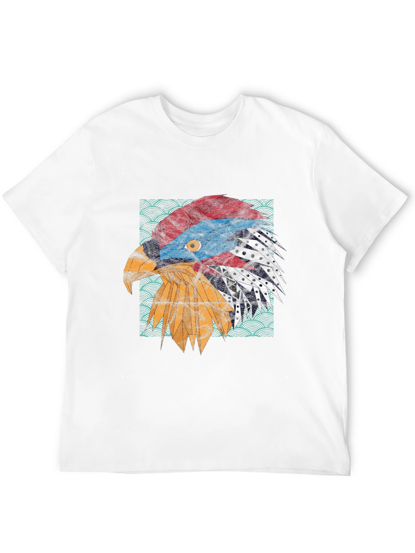 Geometric Eagle Graphic Tee - Modern Print