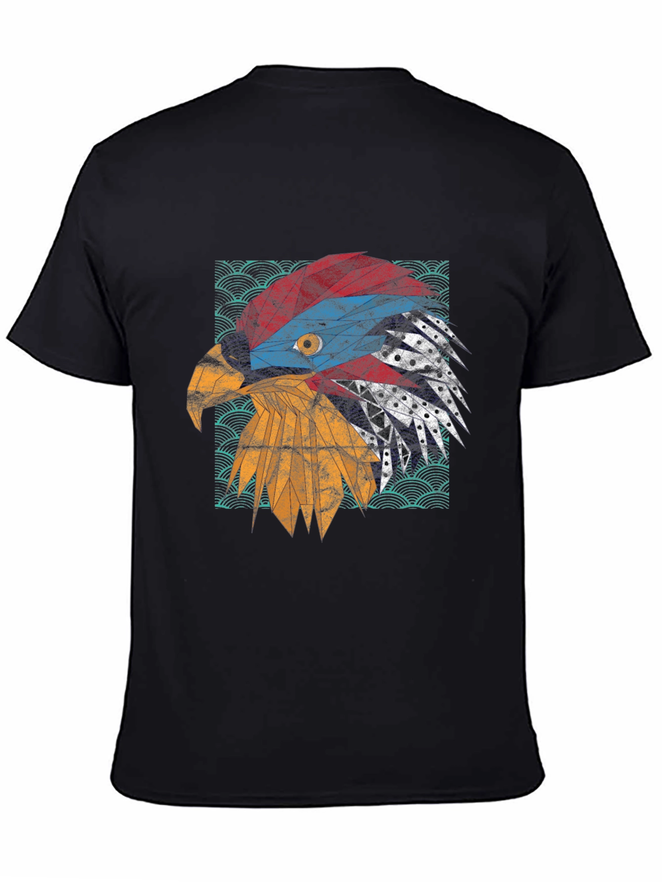Geometric Eagle Graphic Tee - Modern Print