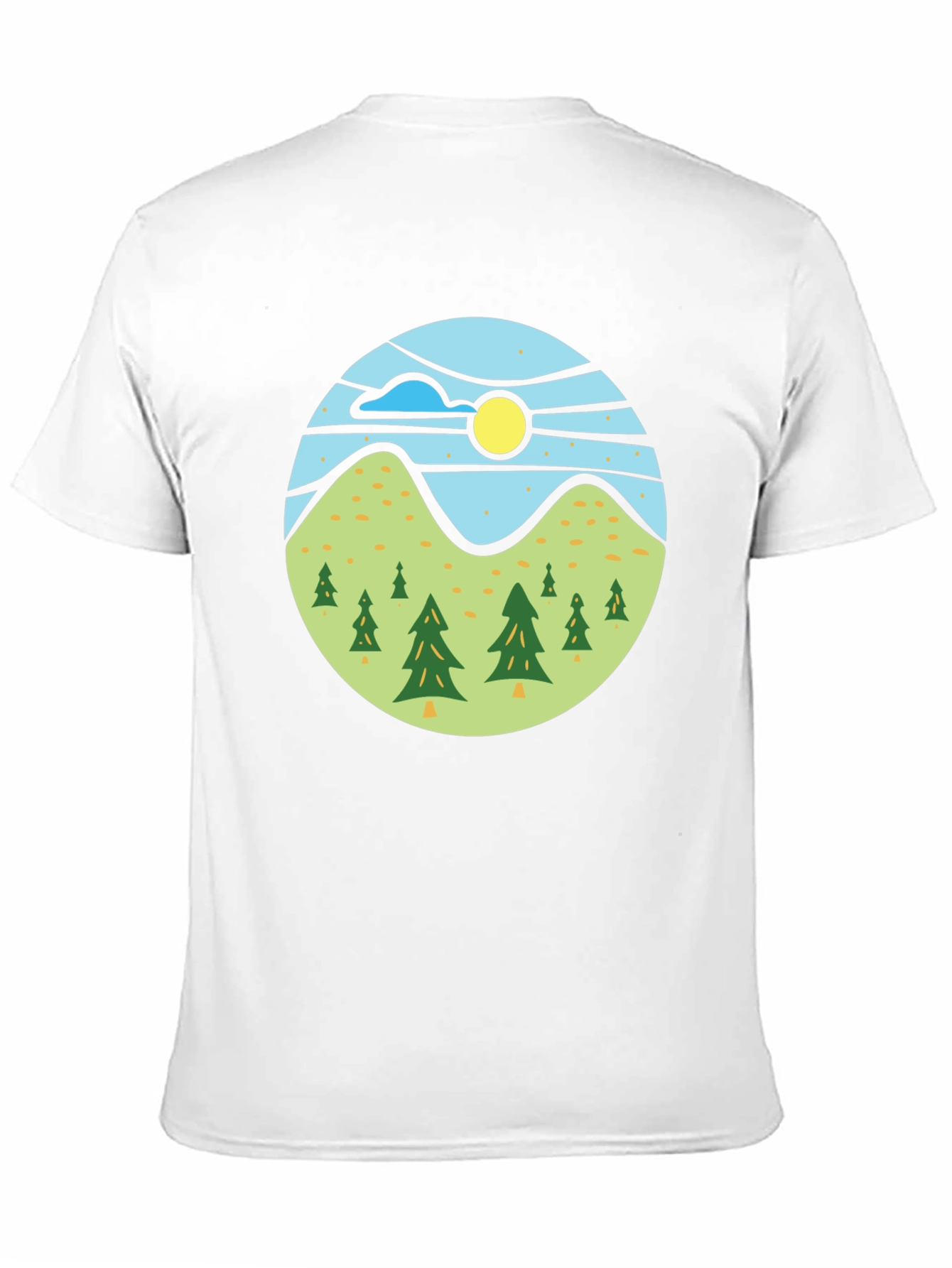 Nature Scene Graphic Tee - Black Casual T-Shirt