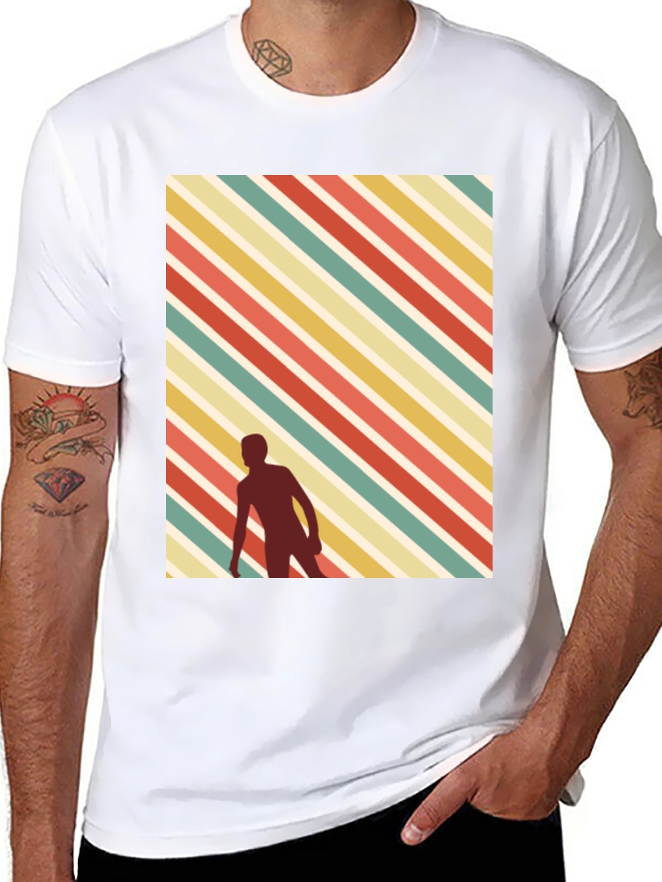 Retro Striped Skater Tee - Black