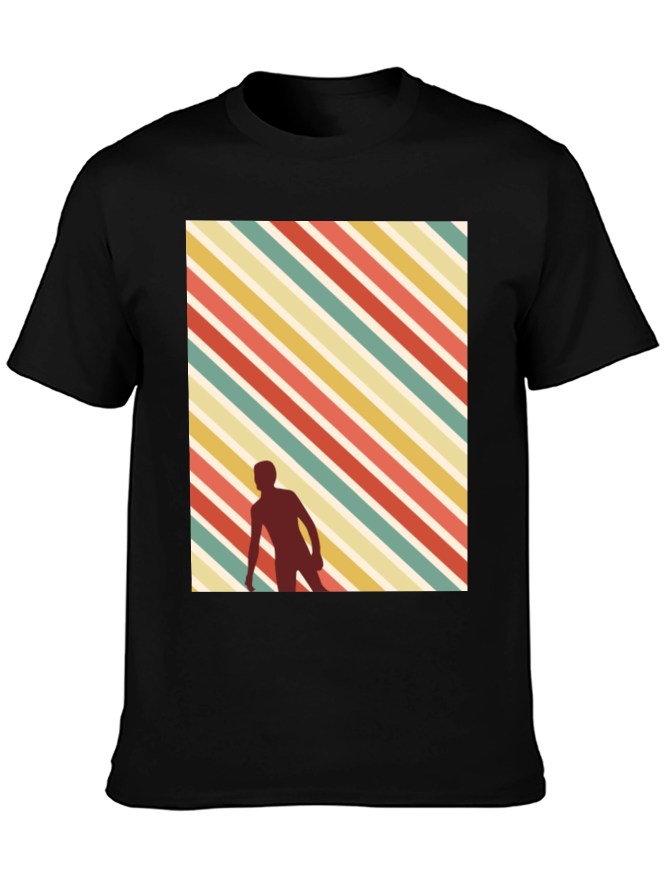 Retro Striped Skater Tee - Black