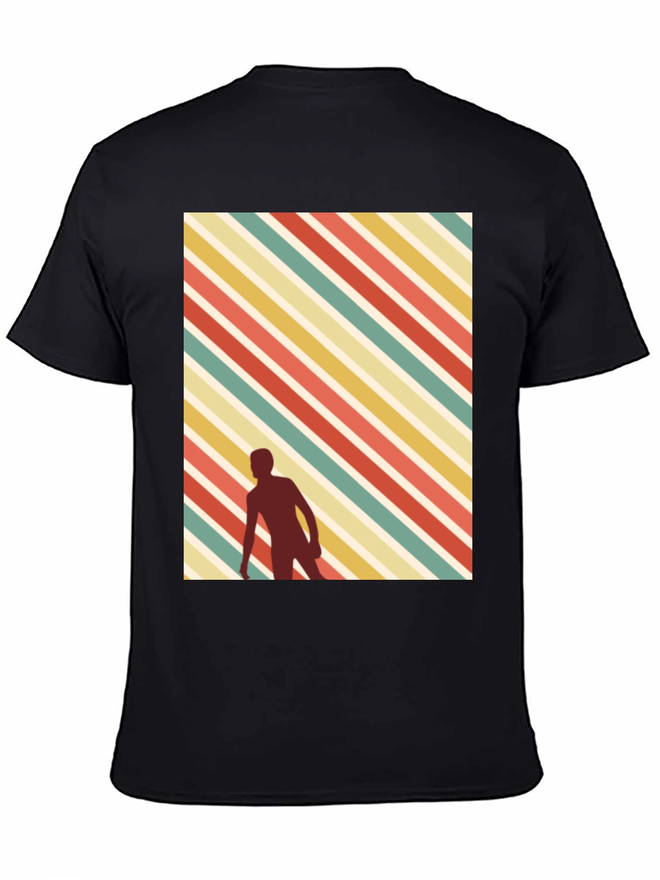 Retro Striped Skater Tee - Black