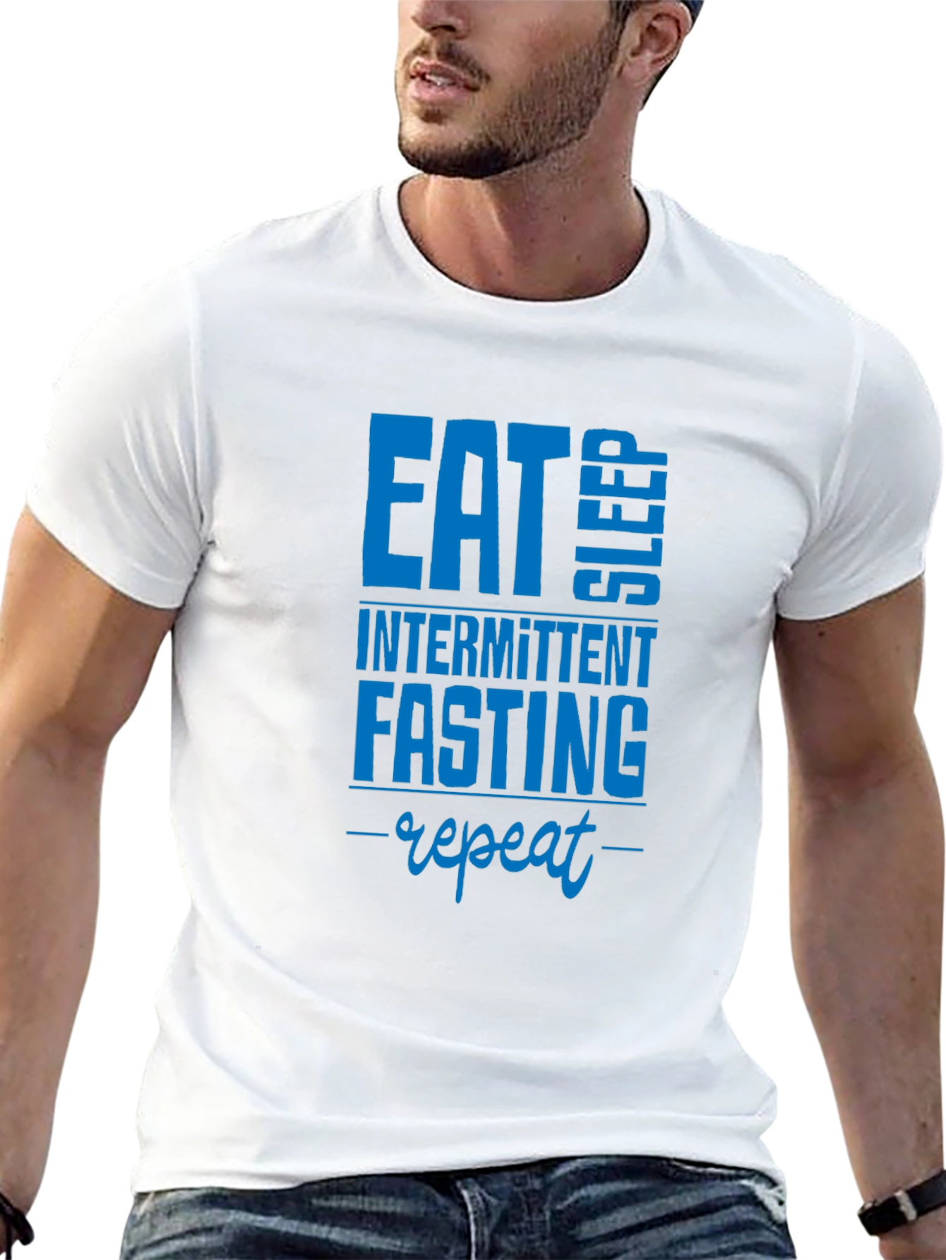 Eat Sleep Intermittent Fasting Repeat Black T-Shirt