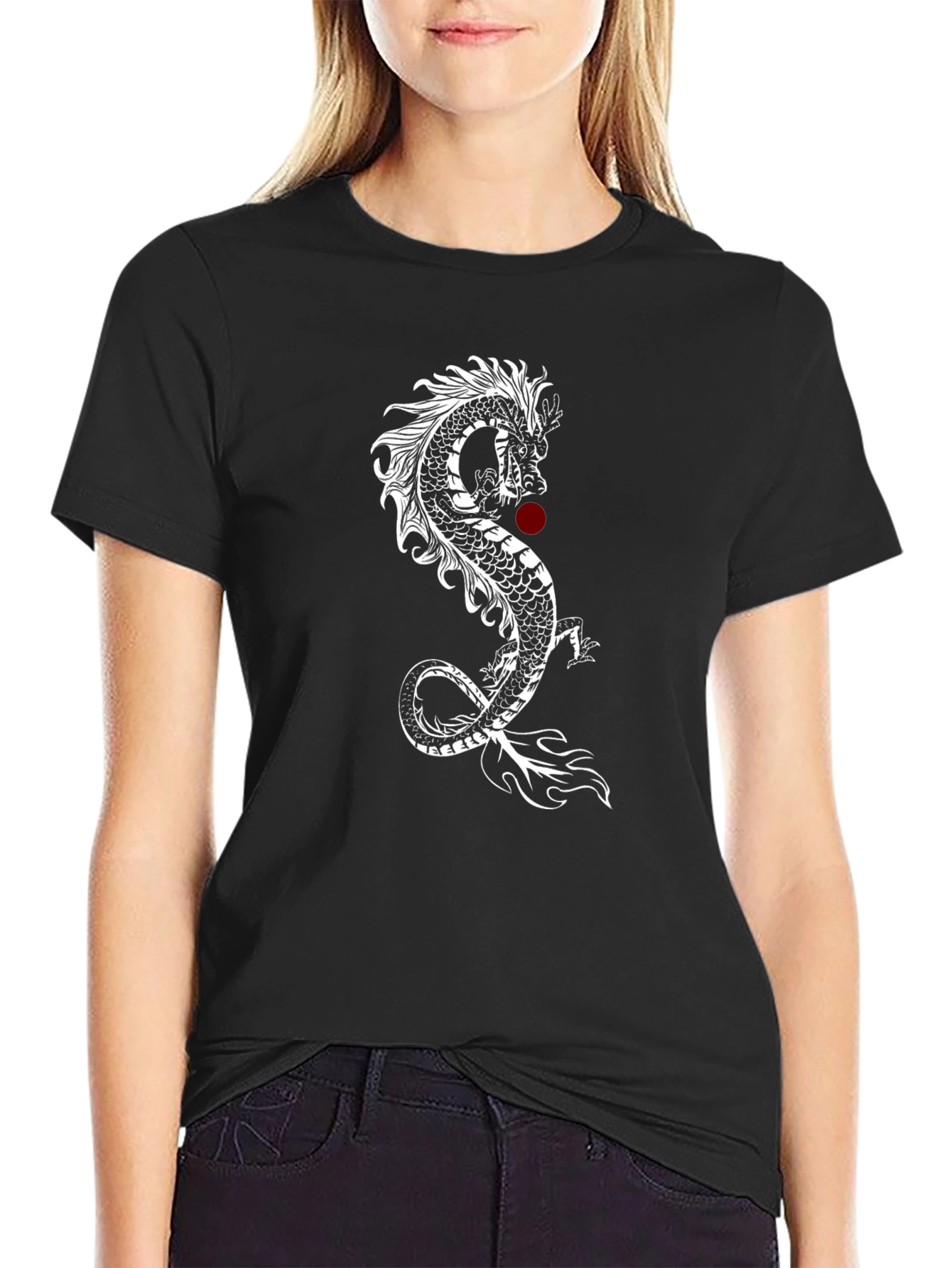 Dragon Graphic Tee - Mens Black Cotton T-Shirt