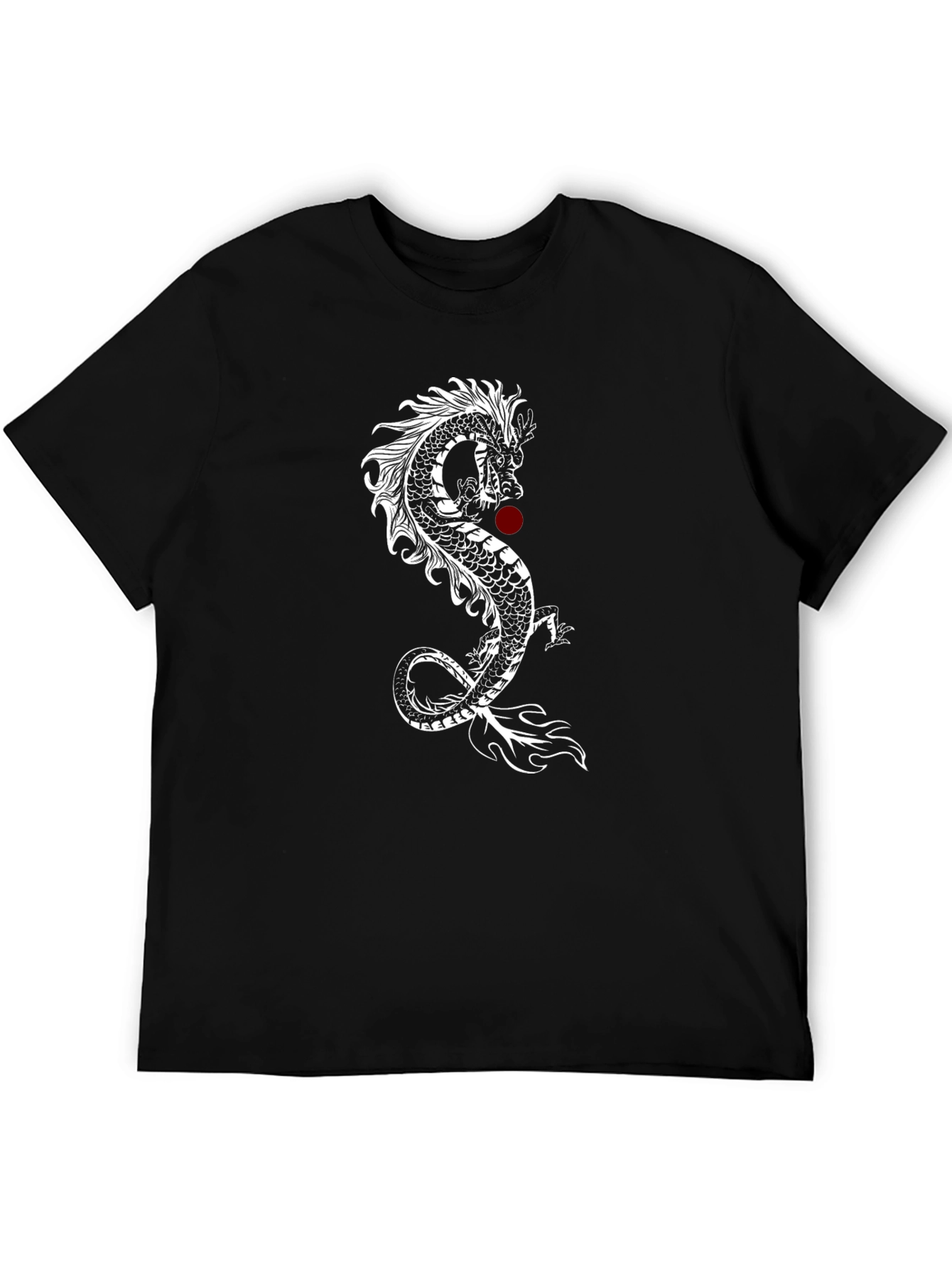 Dragon Graphic Tee - Mens Black Cotton T-Shirt