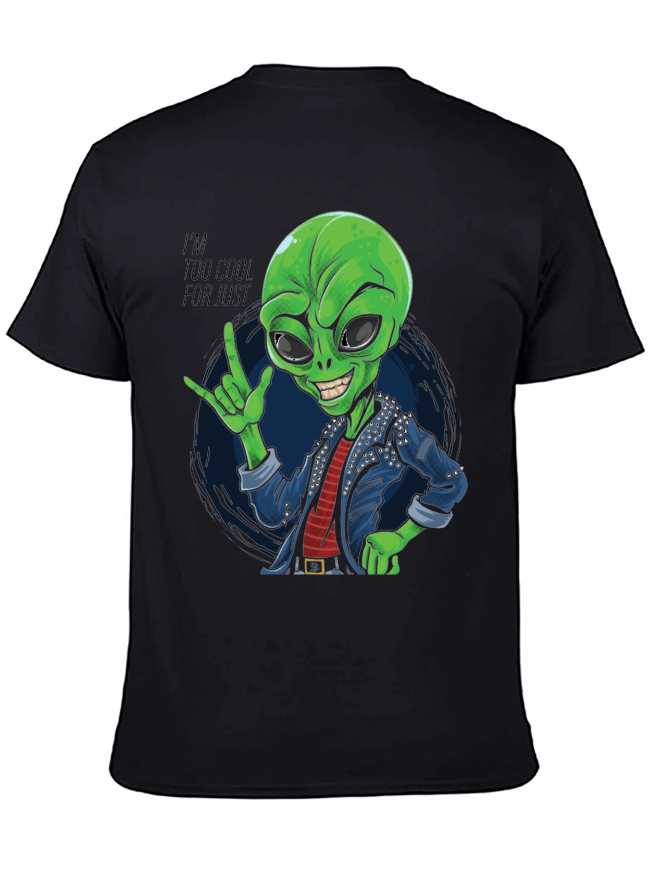 Cool Alien Graphic T-Shirt - Black