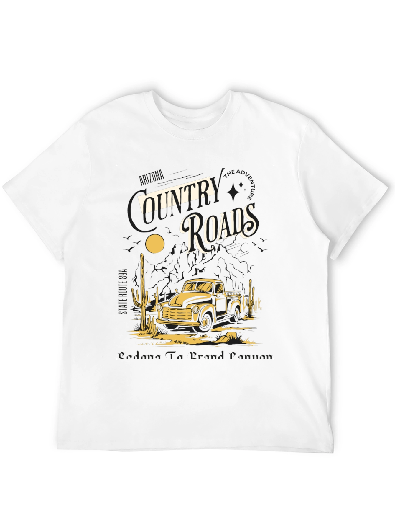 Country Roads Graphic Tee - Retro Truck Design