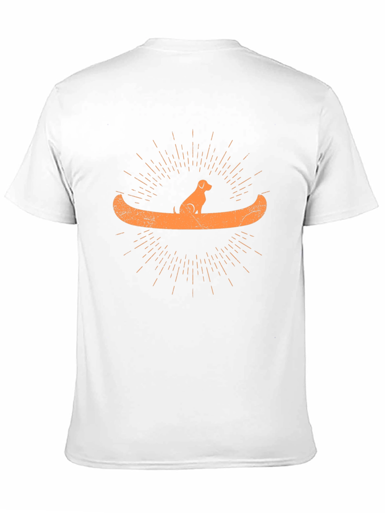 Dog in Canoe Graphic Tee - Black Crewneck T-Shirt