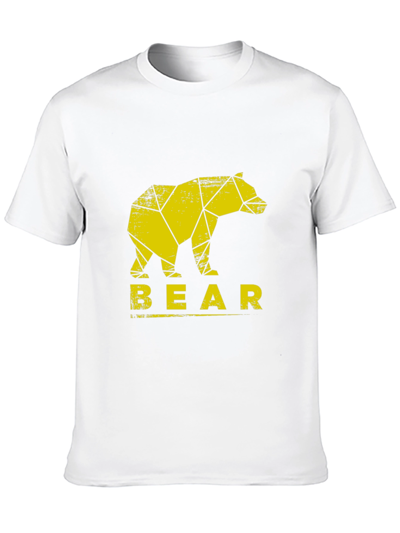 Geometric Bear Graphic Tee - Trendy Black T-Shirt