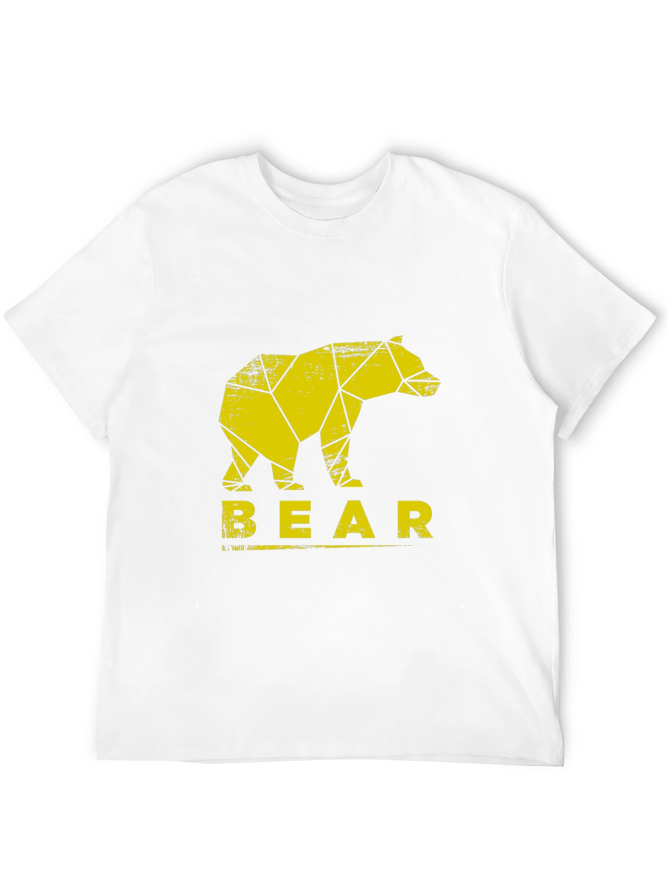 Geometric Bear Graphic Tee - Trendy Black T-Shirt