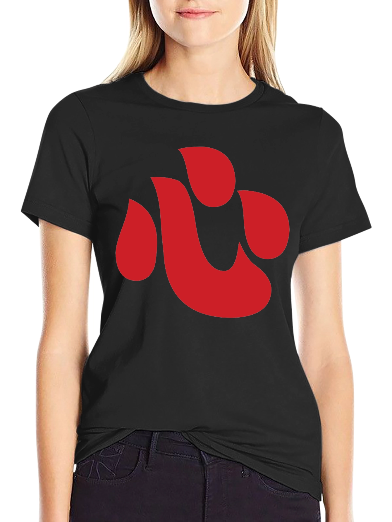 Red Symbol Black T-Shirt - Casual Style