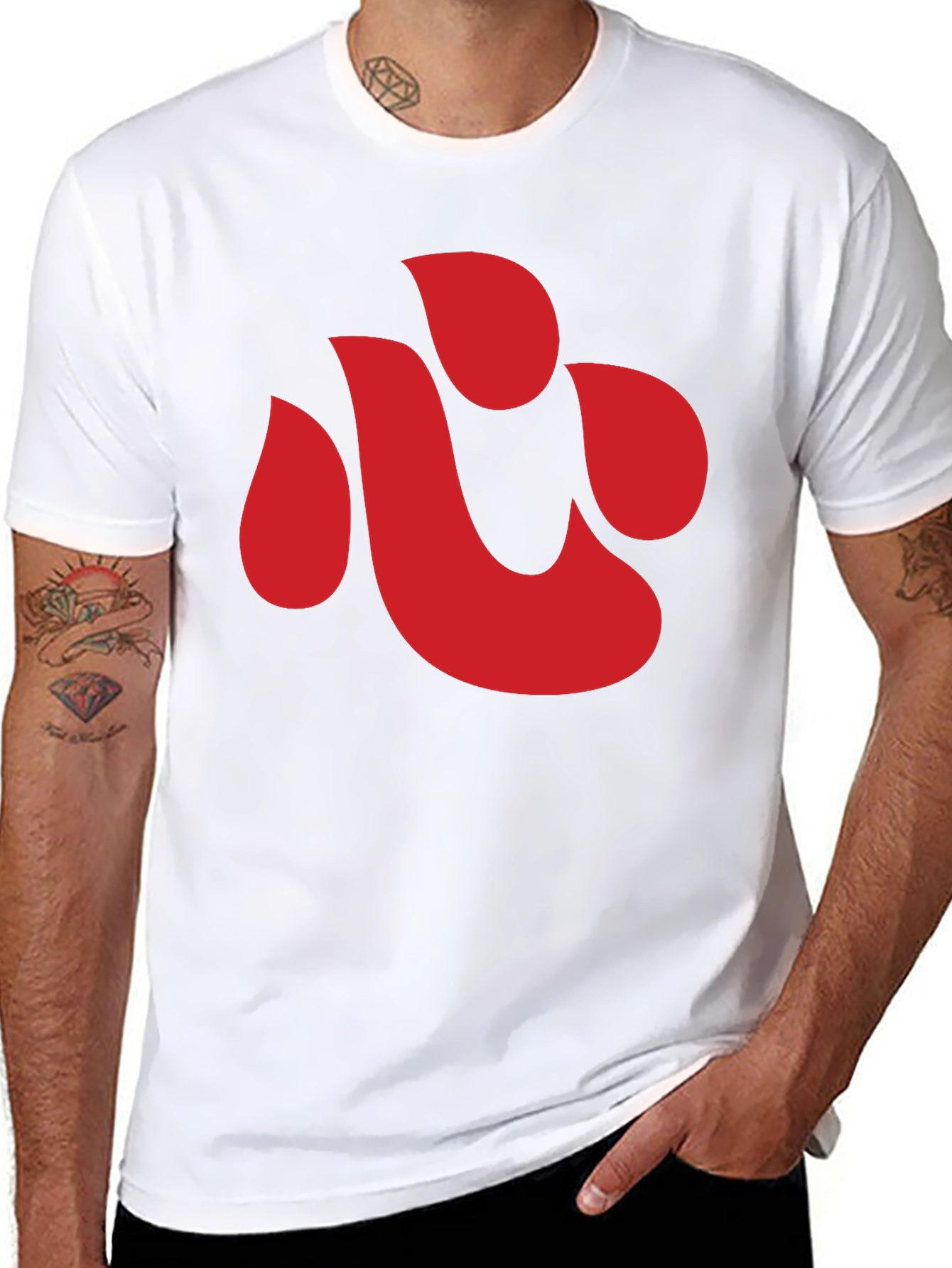 Red Symbol Black T-Shirt - Casual Style
