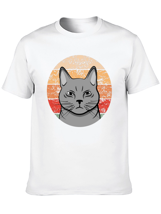 Grumpy Cat Sunset T-Shirt - Retro Style