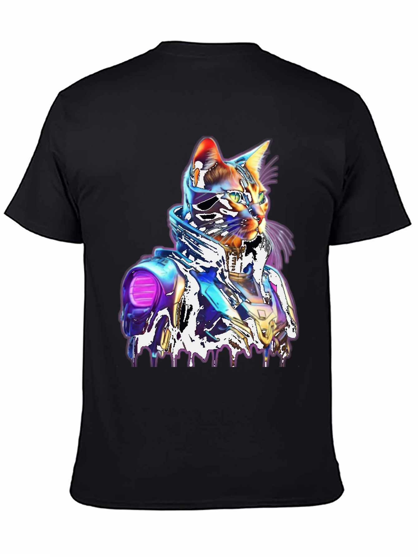 Cyberpunk Cat T-Shirt - Unique Futuristic Style