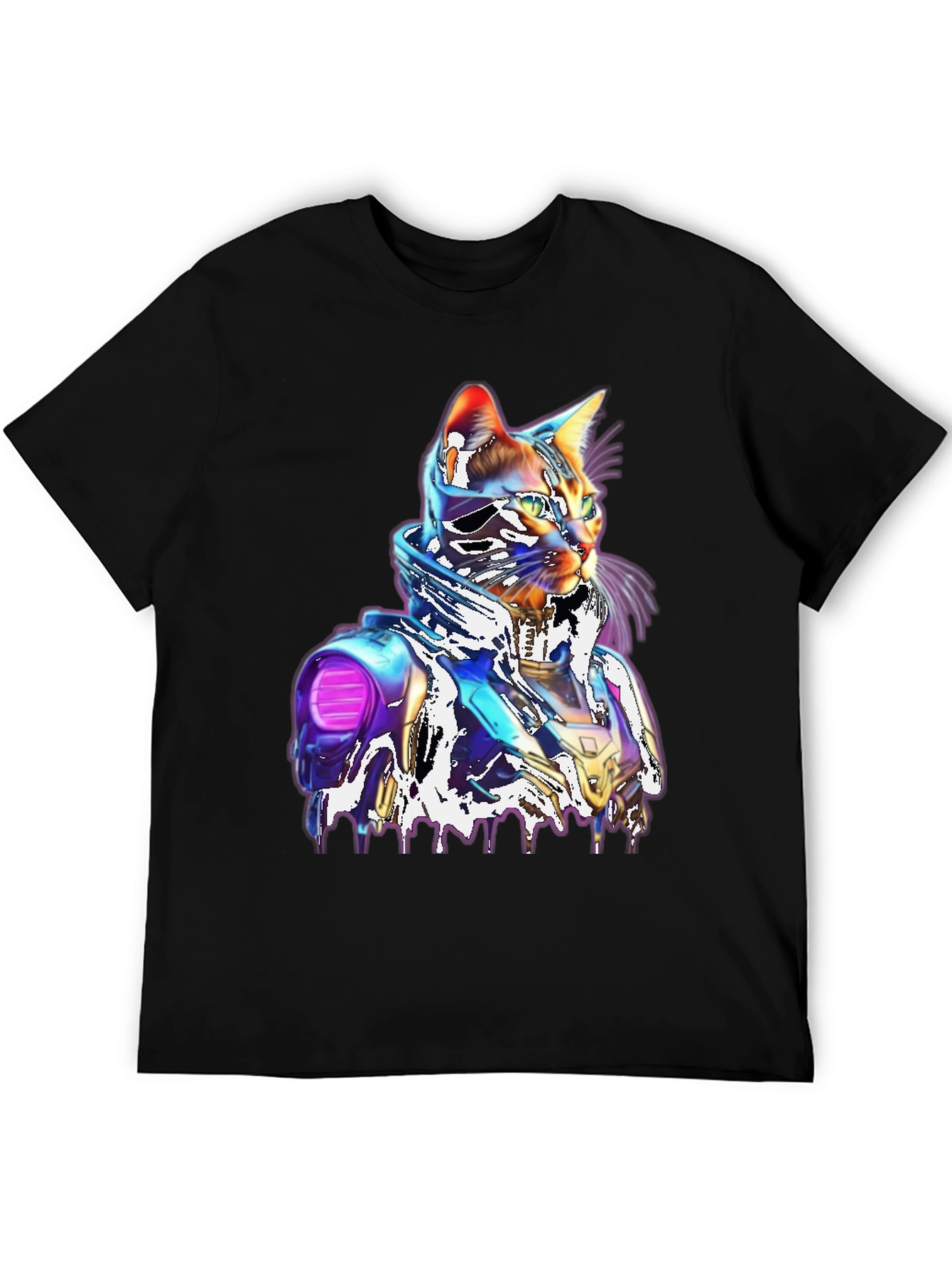 Cyberpunk Cat T-Shirt - Unique Futuristic Style