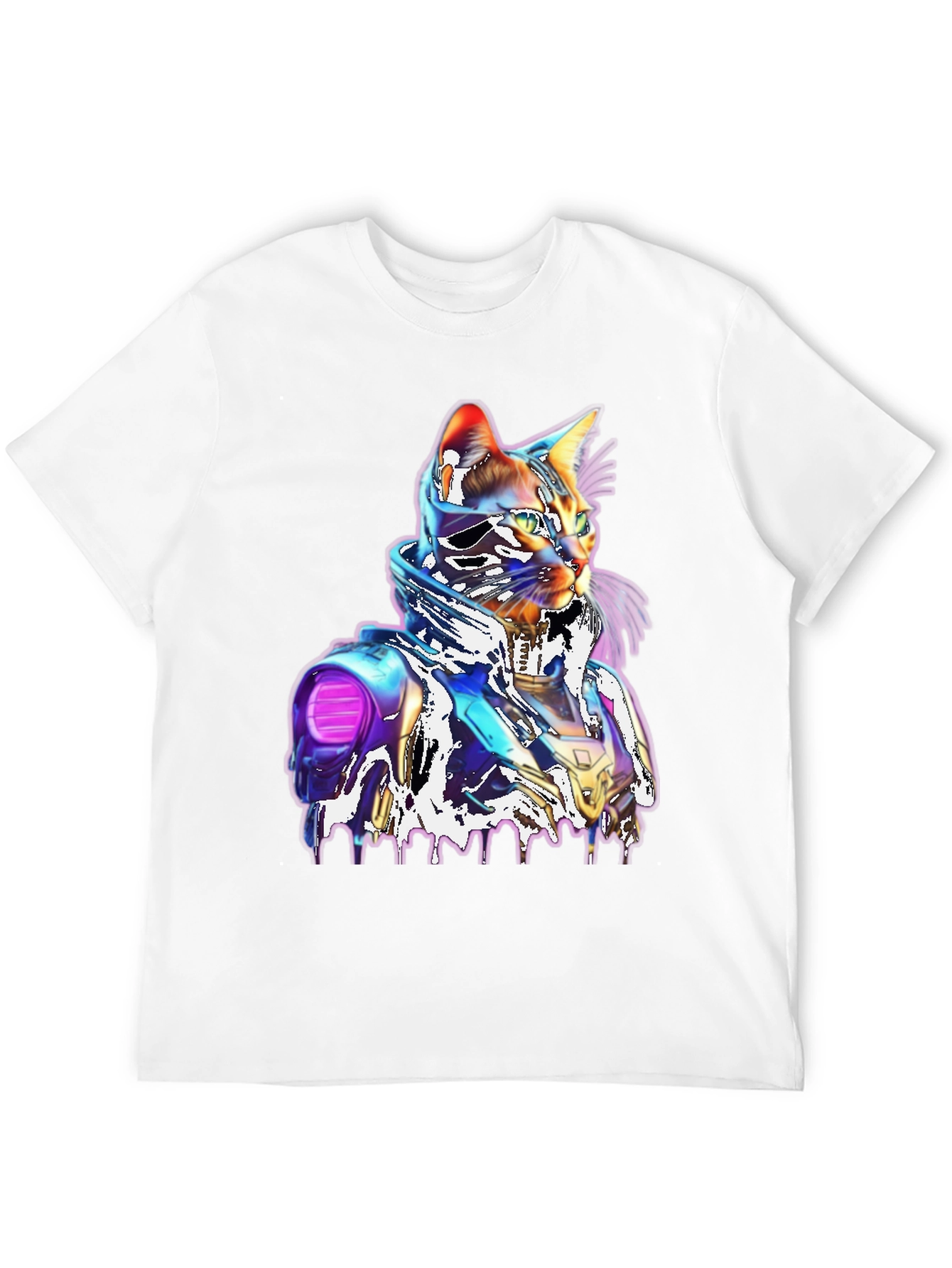 Cyberpunk Cat T-Shirt - Unique Futuristic Style