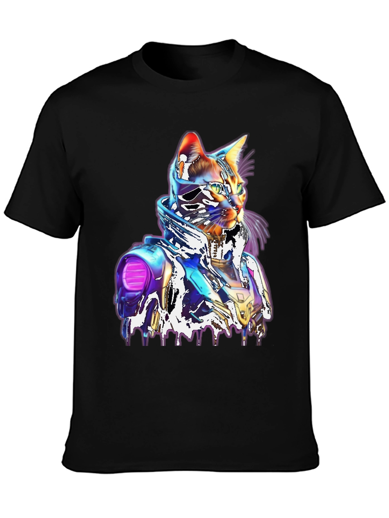 Cyberpunk Cat T-Shirt - Unique Futuristic Style