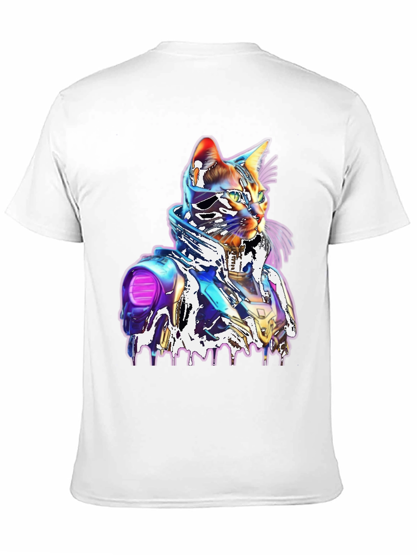 Cyberpunk Cat T-Shirt - Unique Futuristic Style