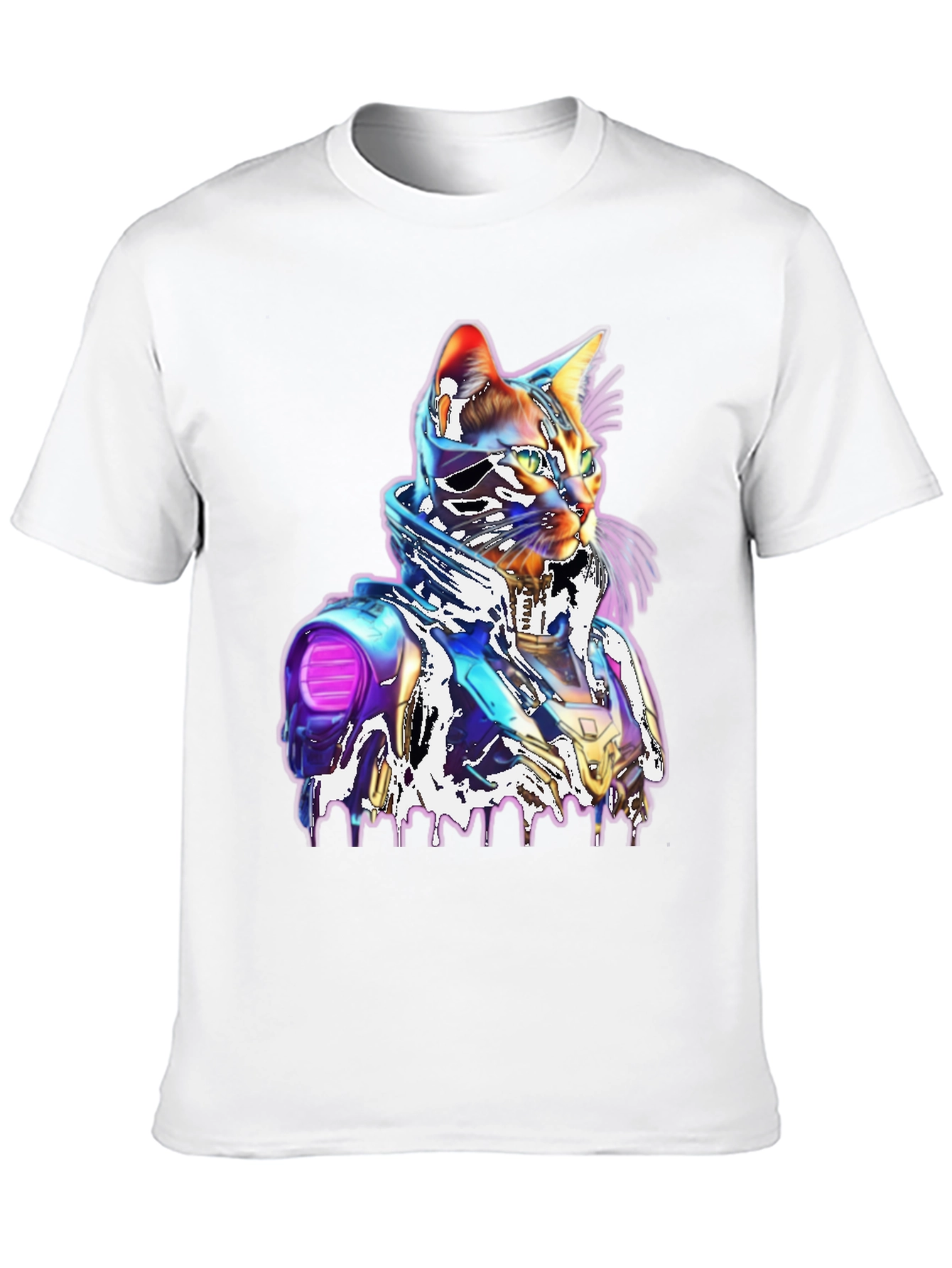 Cyberpunk Cat T-Shirt - Unique Futuristic Style
