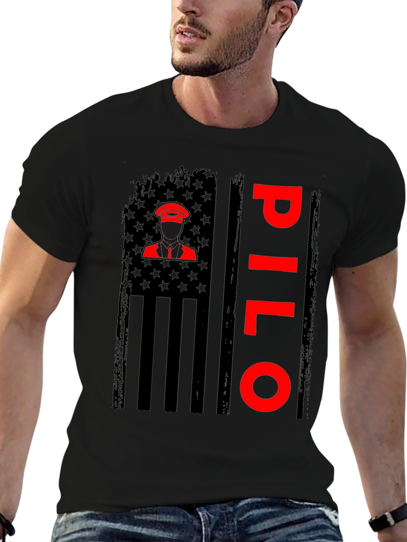 Pilot American Flag T-Shirt - Patriotic Aviation Tee
