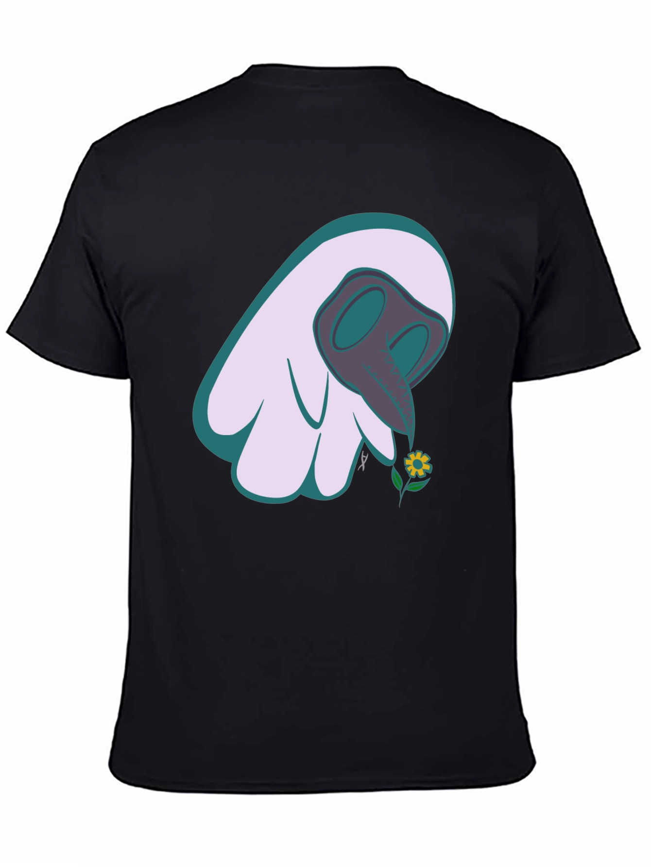 Whimsical Plague Doctor Flower Graphic Tee