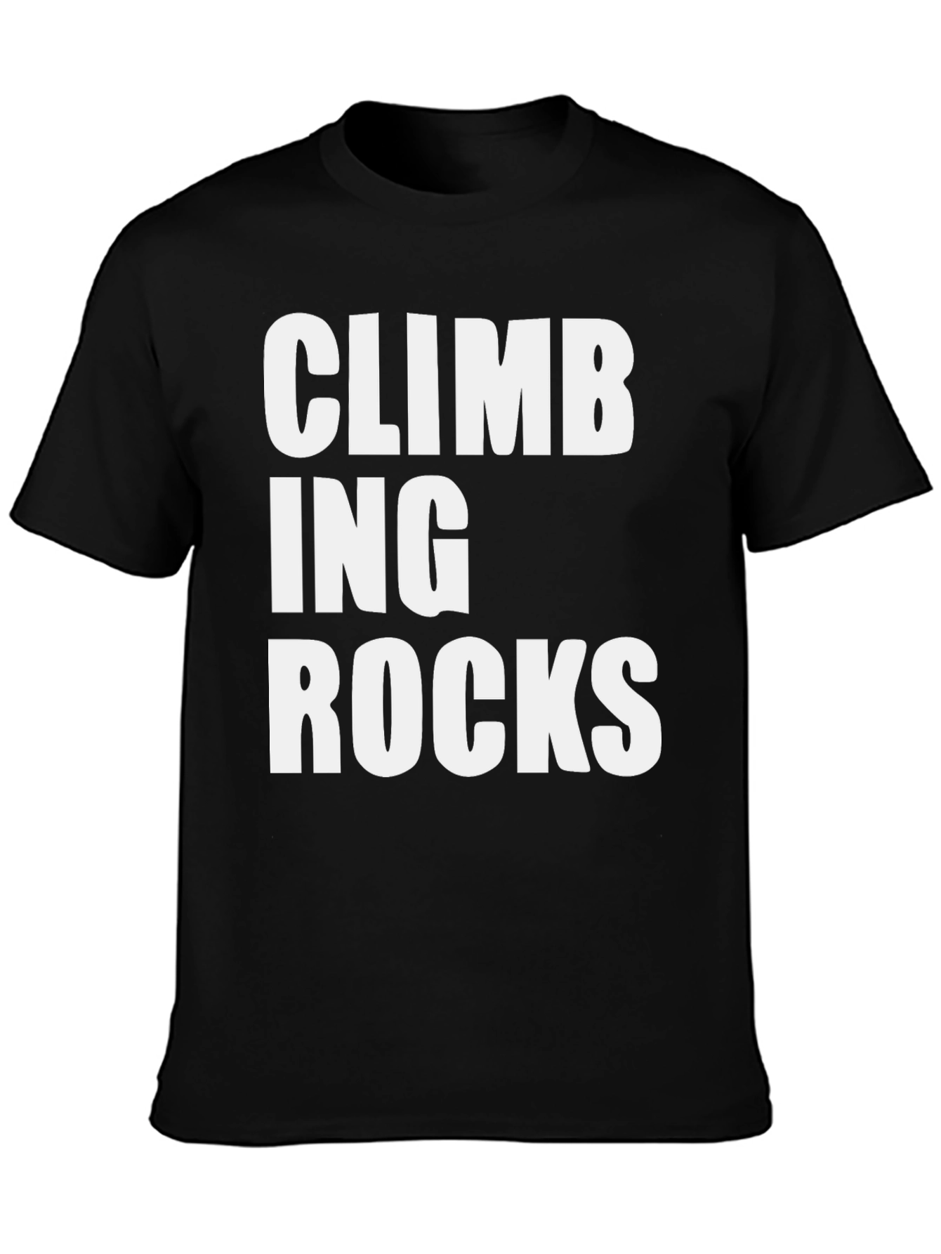 Climbing Rocks Graphic Tee - Black Cotton T-Shirt