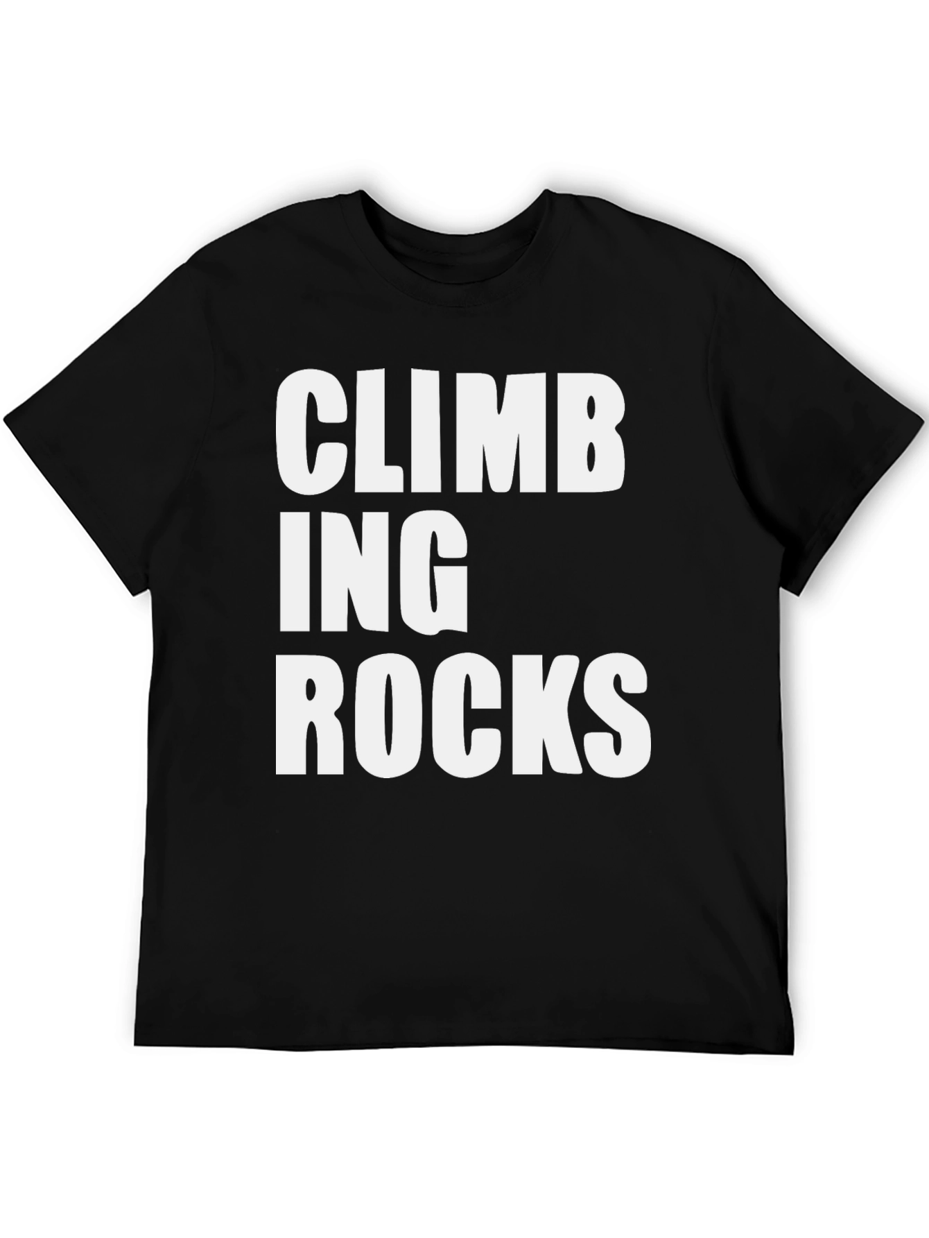 Climbing Rocks Graphic Tee - Black Cotton T-Shirt