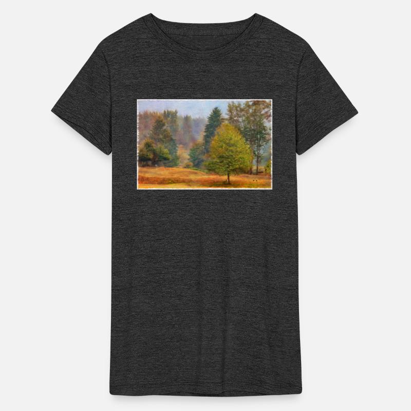 layers of trees on autumn day