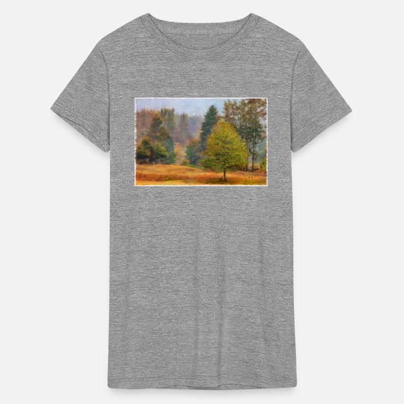 layers of trees on autumn day