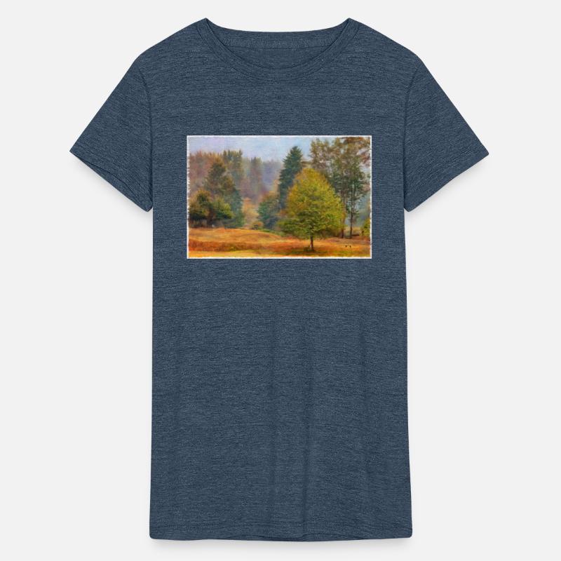 layers of trees on autumn day