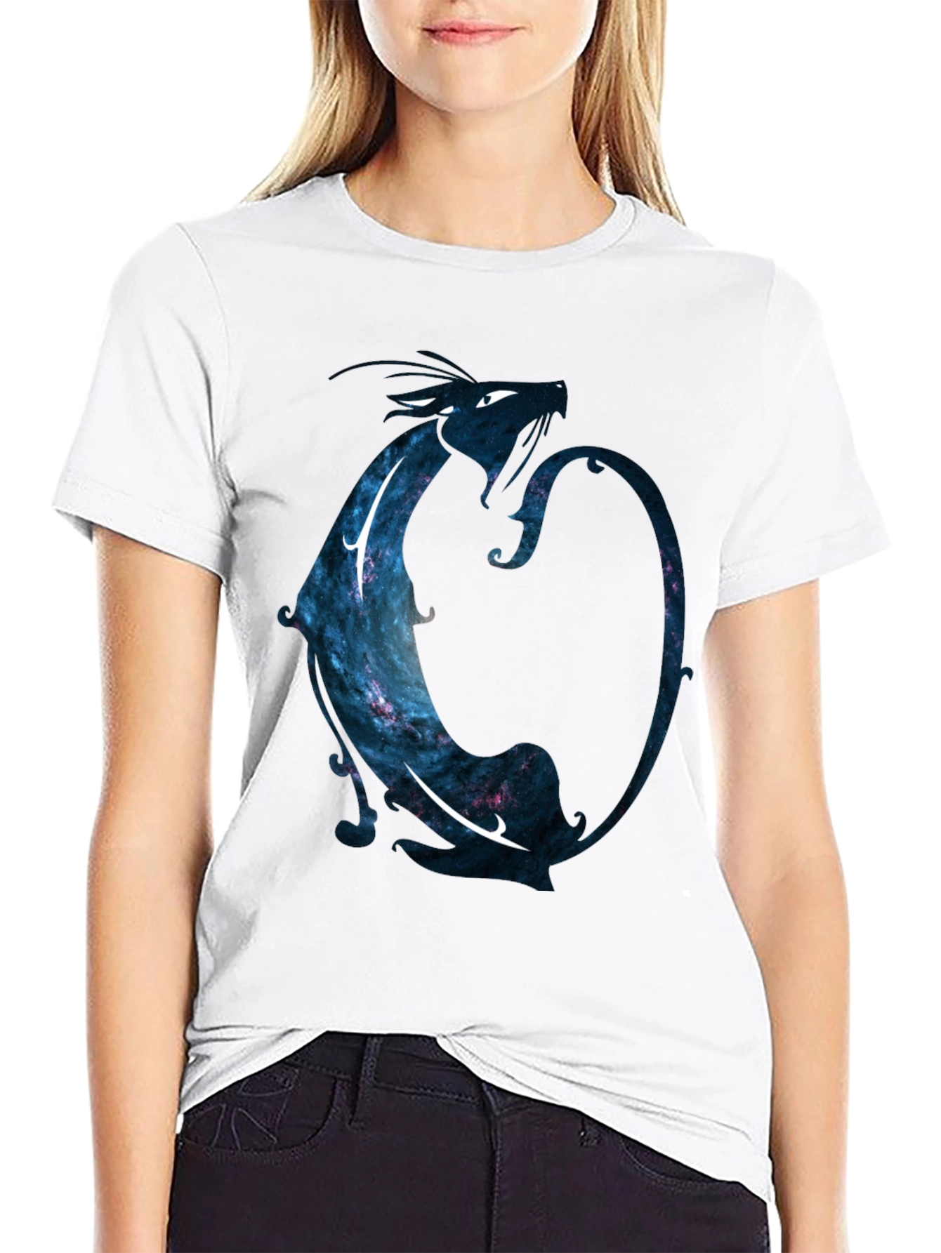 Cosmic Dragon Black T-Shirt - Unique Graphic Tee