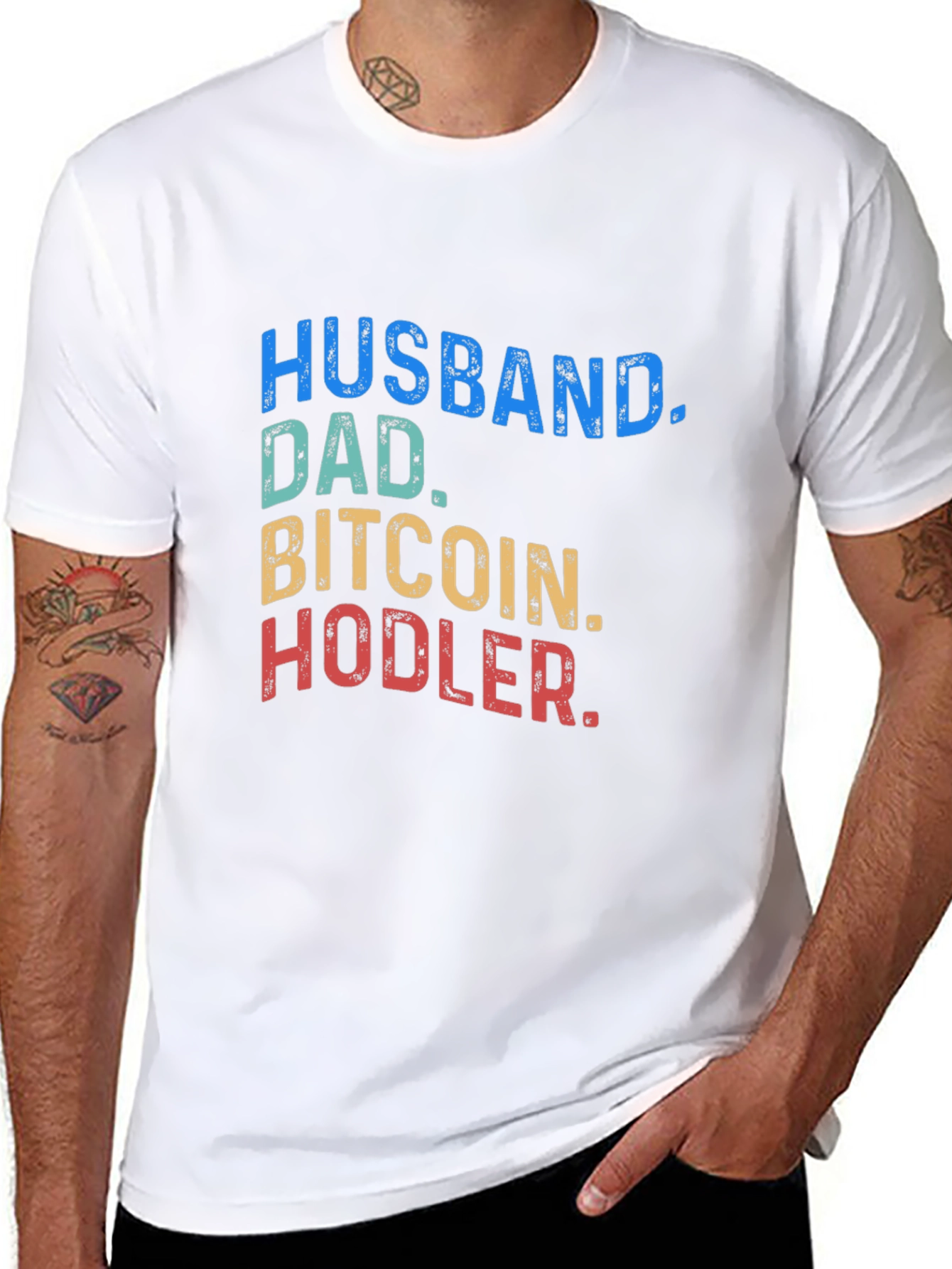 Husband Dad Bitcoin Hodler Black T-Shirt