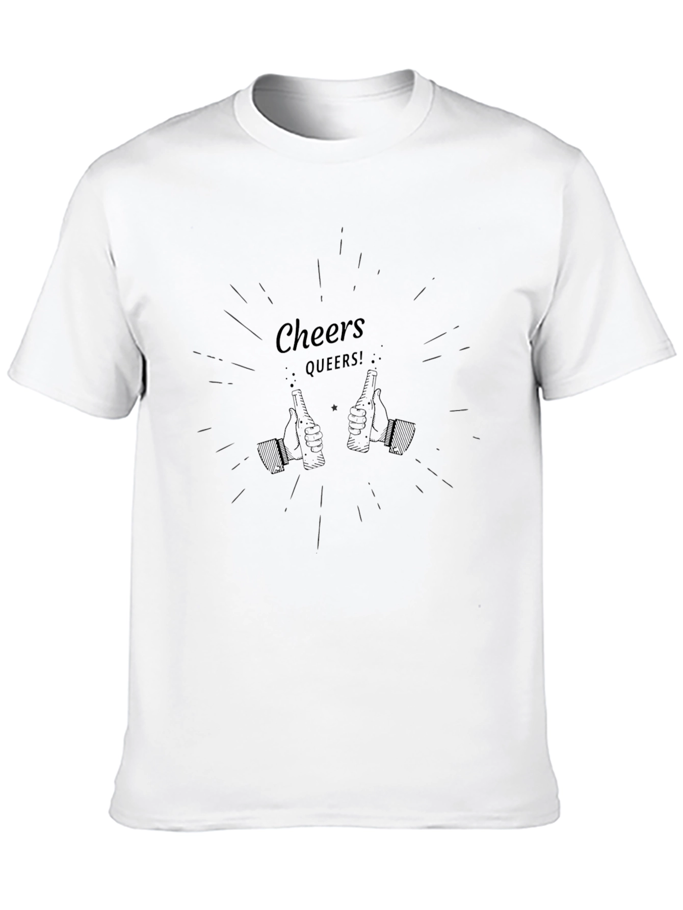 Cheers Queers! Black Graphic Tee Shirt