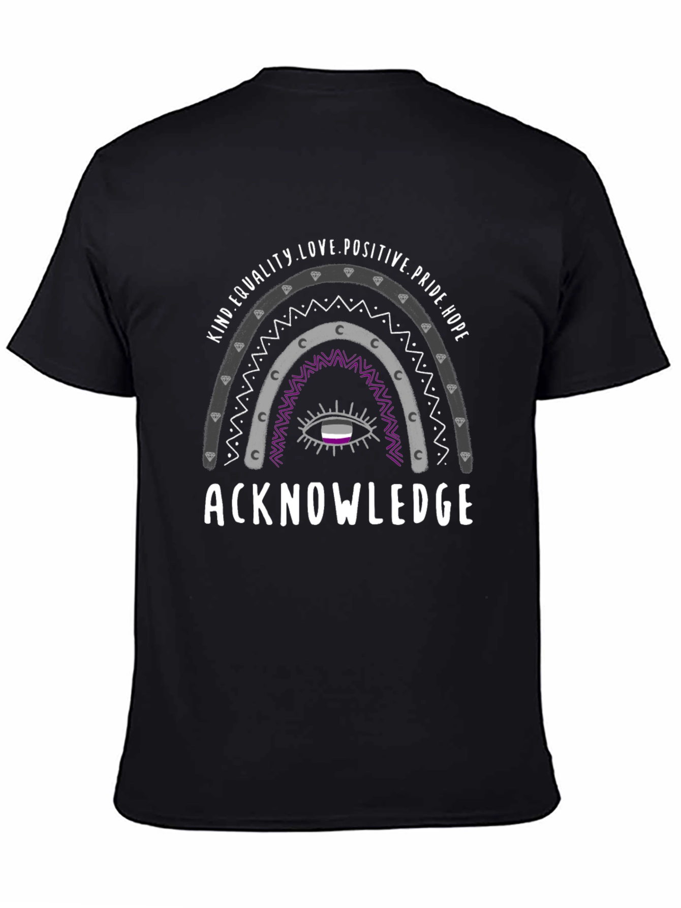 Acknowledge Asexual Pride Rainbow Tee