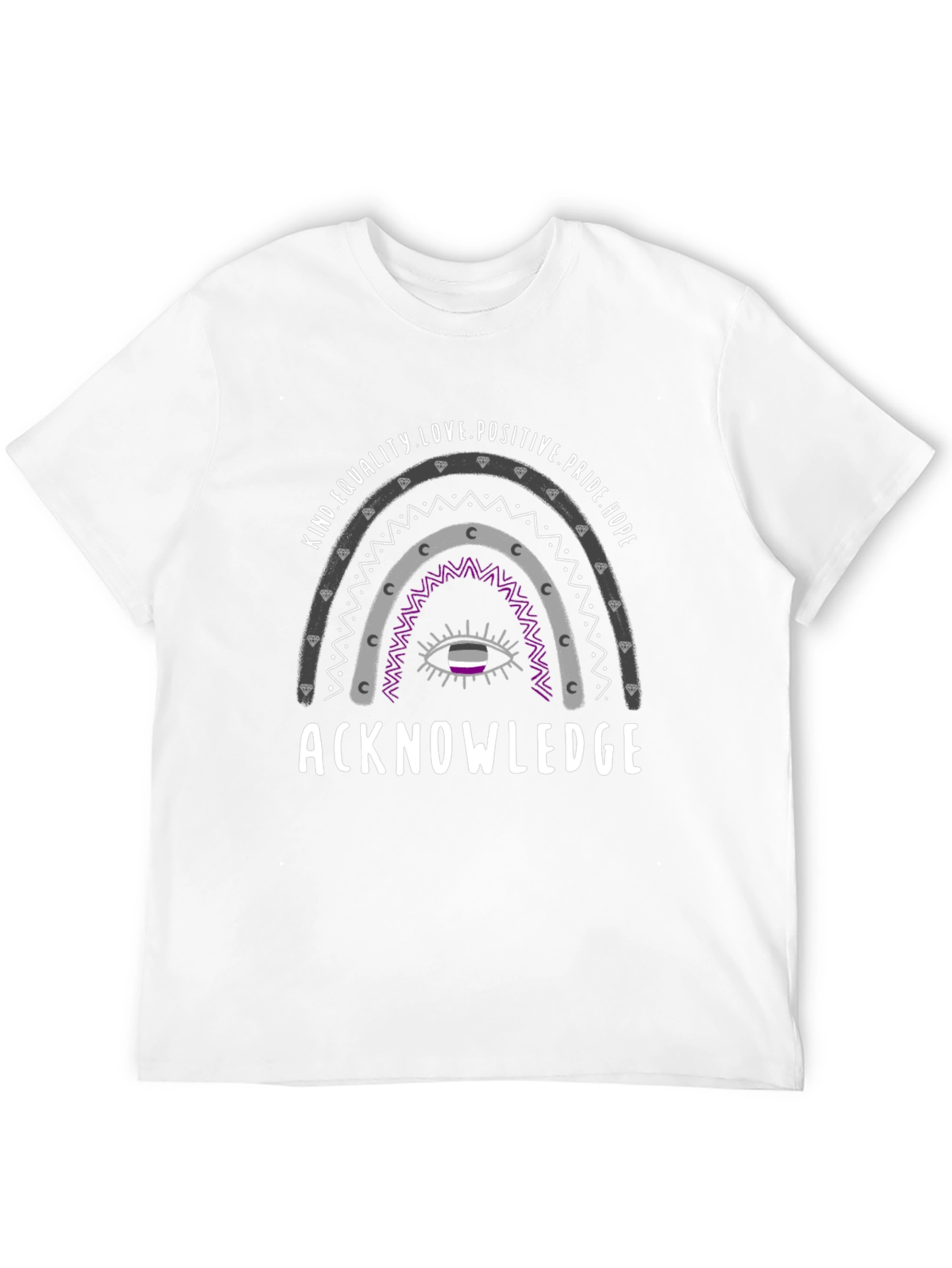 Acknowledge Asexual Pride Rainbow Tee