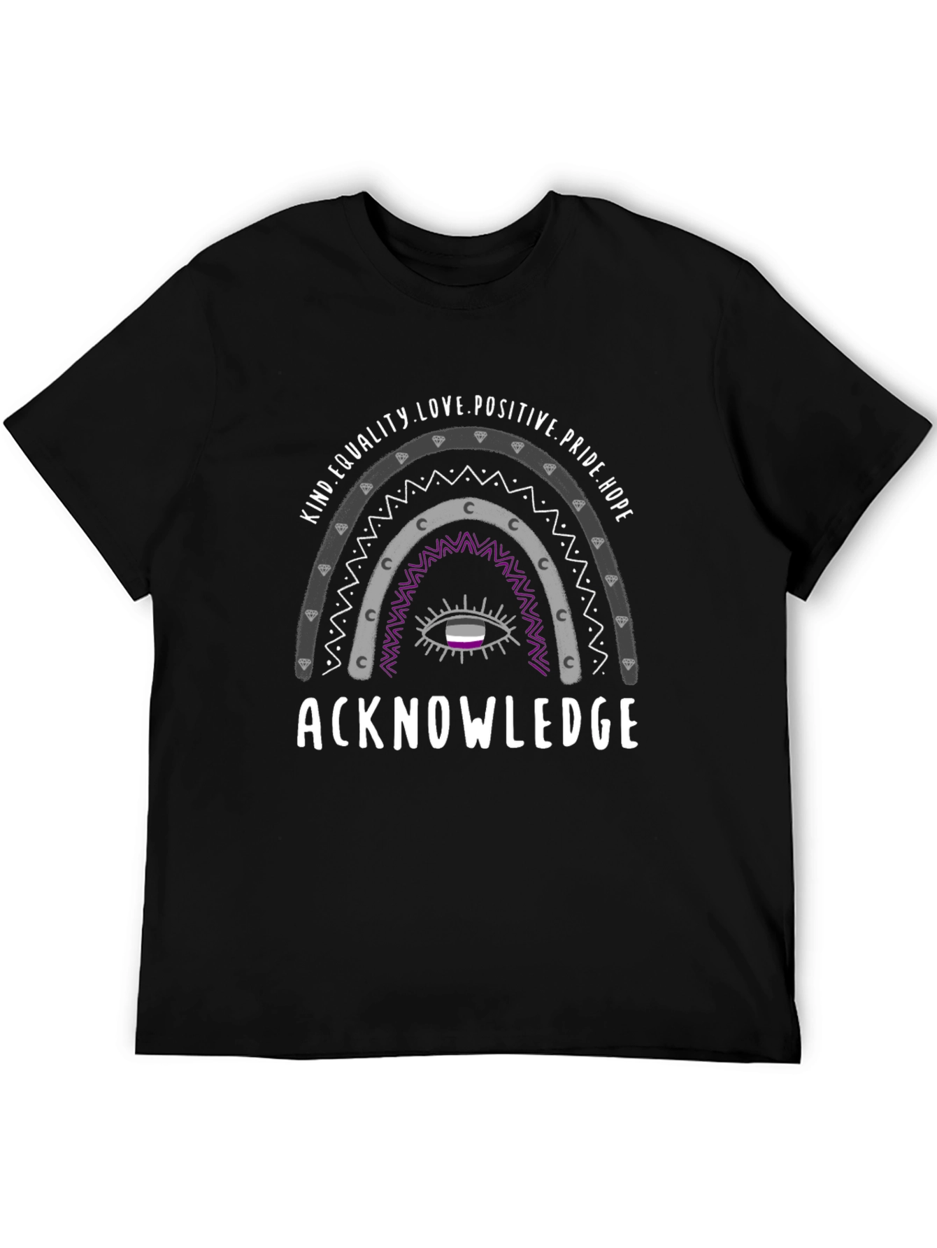 Acknowledge Asexual Pride Rainbow Tee