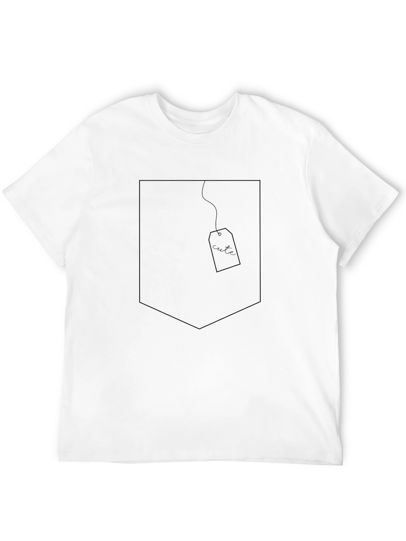 Mens Black Tee with Graphic Pocket Design