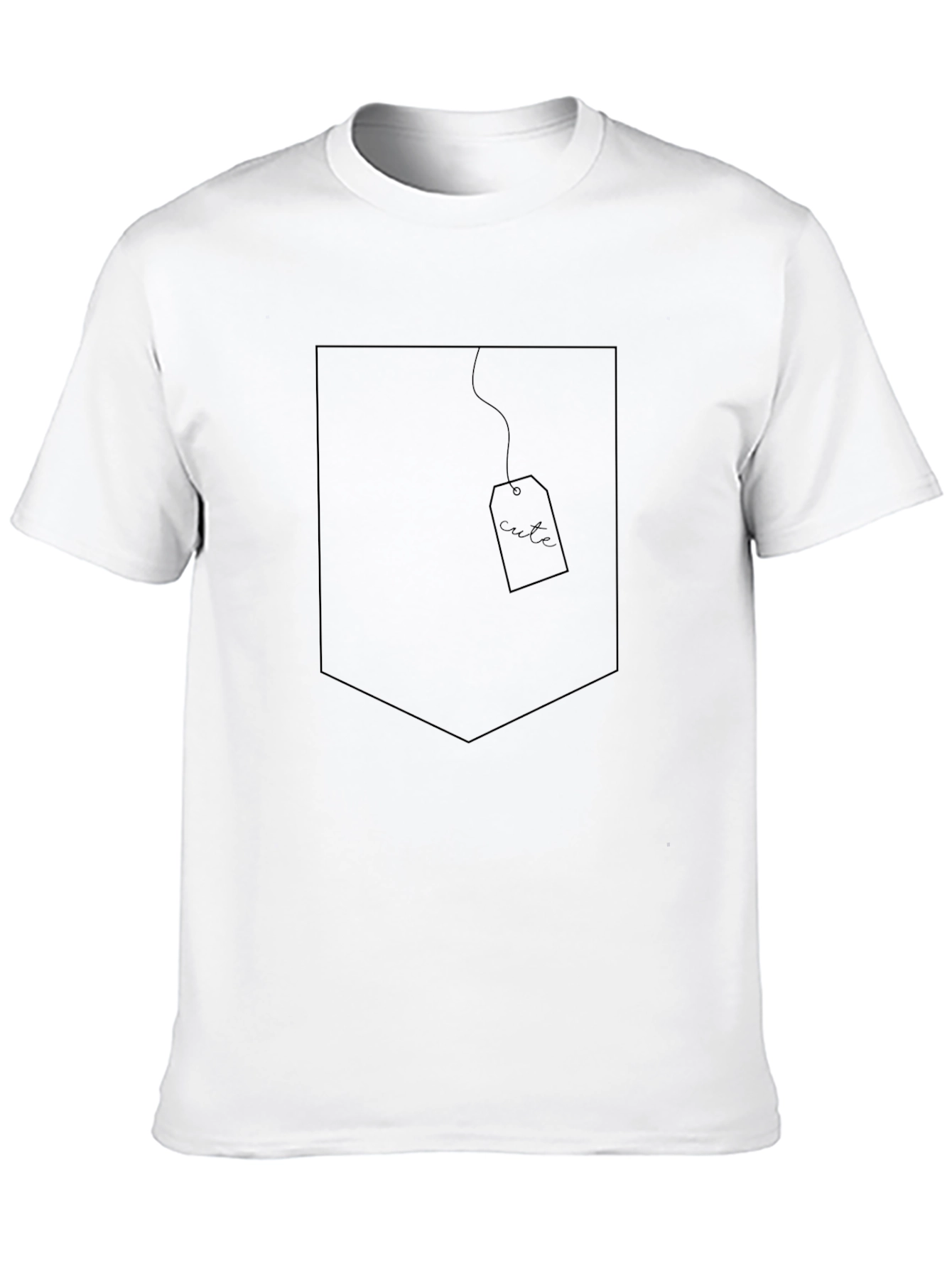 Mens Black Tee with Graphic Pocket Design
