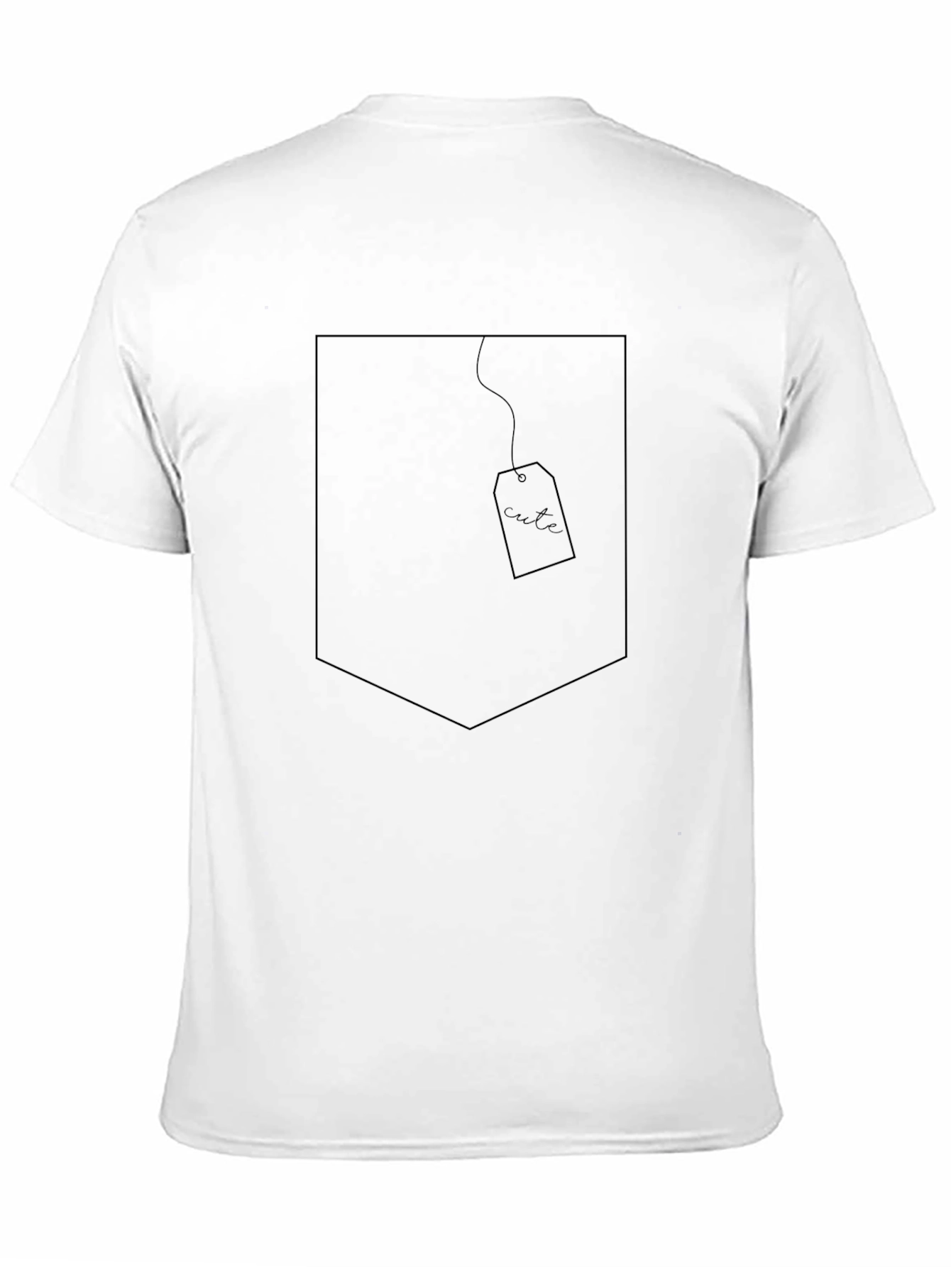 Mens Black Tee with Graphic Pocket Design